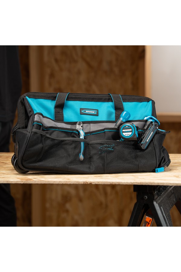 Сумка для инструмента, 500х280х290мм, выдвижная рукоятка, колеса, наплечный ремень Gross