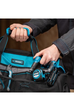 Сумка для инструмента, 500х280х290мм, выдвижная рукоятка, колеса, наплечный ремень// Gross