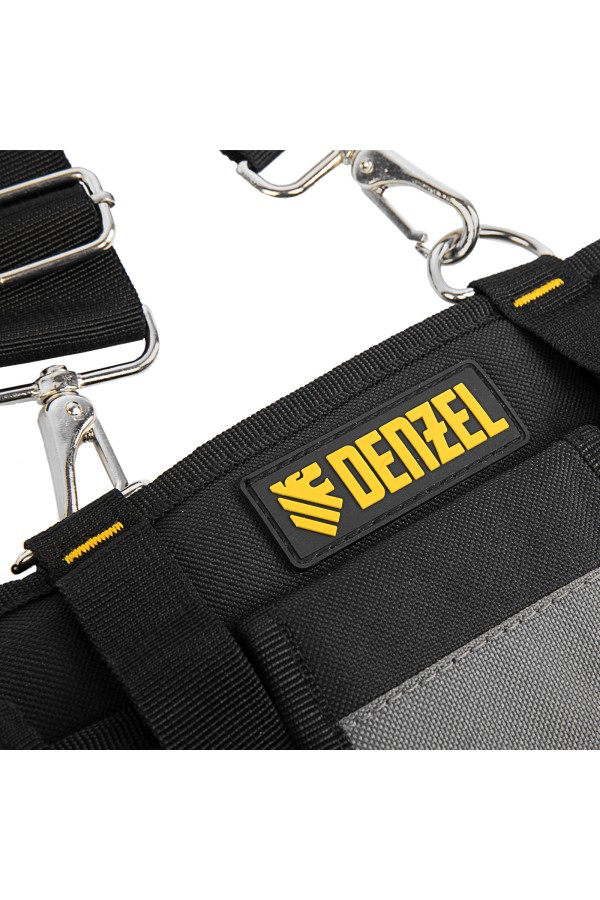 Пояс монтажника усиленный, с лямками, сумки поясные, держатель для молотка Denzel