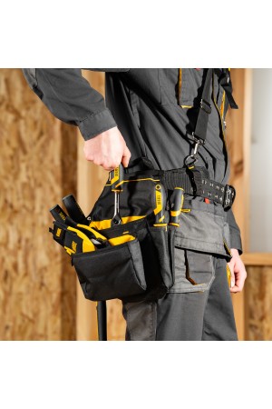 Пояс монтажника усиленный, с лямками, сумки поясные, держатель для молотка// Denzel