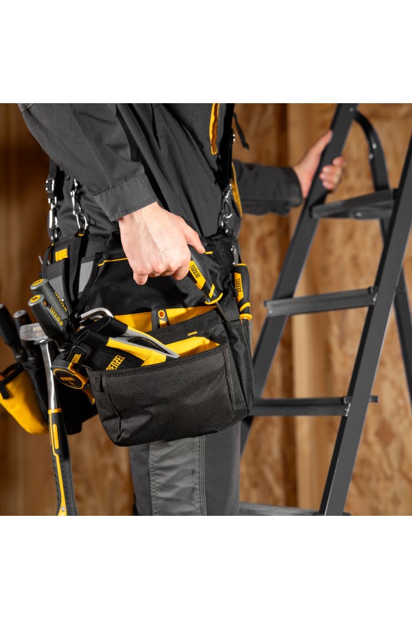 Пояс монтажника усиленный, с лямками, сумки поясные, держатель для молотка Denzel