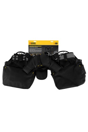 Пояс монтажника усиленный, с лямками, сумки поясные, держатель для молотка// Denzel