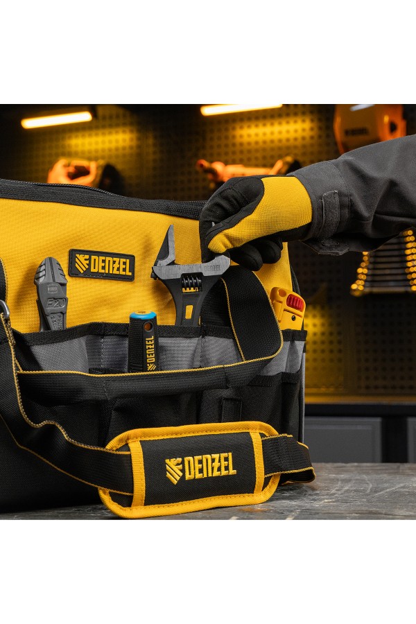 Сумка для инструмента, 500х245х300 мм, 20 карман.,съемный органайз. 10 карман.,наплеч. рем. Denzel