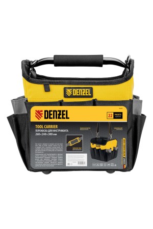 Переноска для инструмента, 260х240х300 мм, 22 кармана, наплечный ремень// Denzel