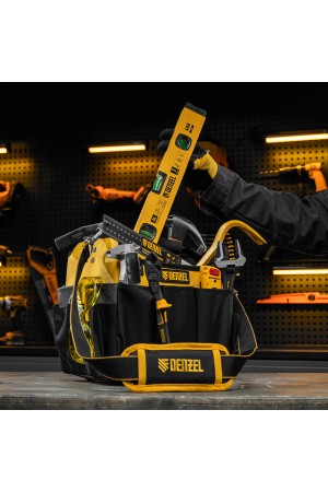 Переноска для инструмента, 260х240х300 мм, 22 кармана, наплечный ремень// Denzel