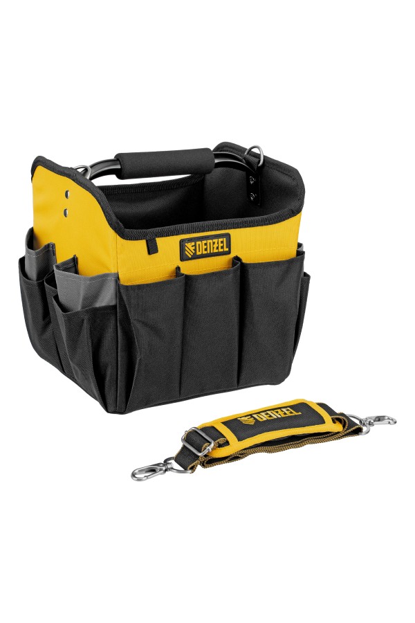 Переноска для инструмента, 260х240х300 мм, 22 кармана, наплечный ремень Denzel