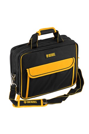 Сумка для инструмента, 400х170х300 мм, 3 отделения, 28 карманов, наплечный ремень// Denzel