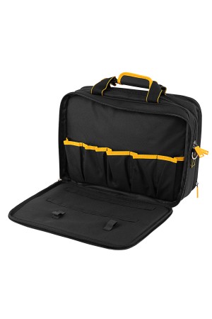 Сумка для инструмента, 400х170х300 мм, 3 отделения, 28 карманов, наплечный ремень// Denzel