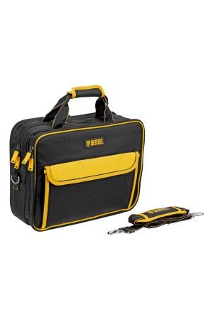Сумка для инструмента, 400х170х300 мм, 3 отделения, 28 карманов, наплечный ремень// Denzel