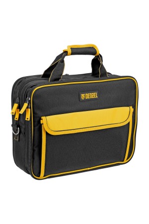 Сумка для инструмента, 400х170х300 мм, 3 отделения, 28 карманов, наплечный ремень// Denzel