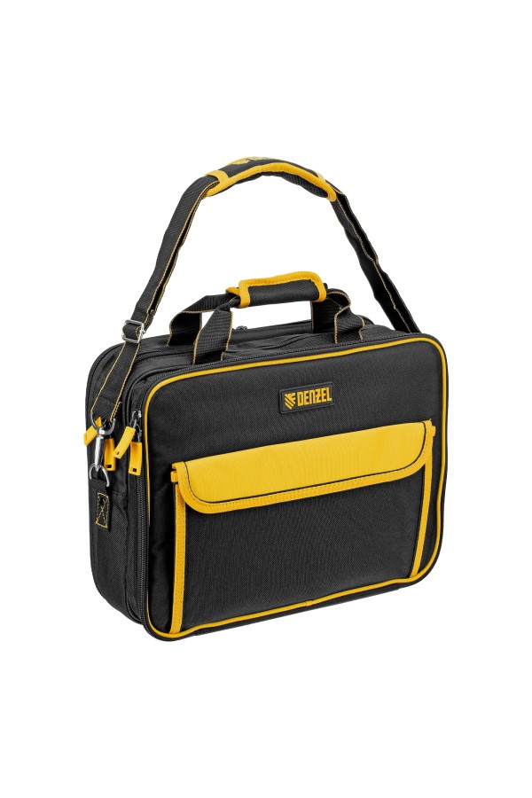Сумка для инструмента, 400х170х300 мм, 3 отделения, 28 карманов, наплечный ремень Denzel