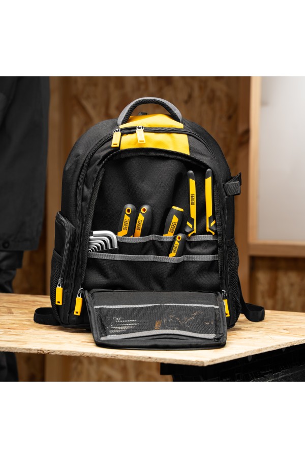 Рюкзак для инструмента, 365х190х430 мм, 3 отделения, 26 карманов Denzel