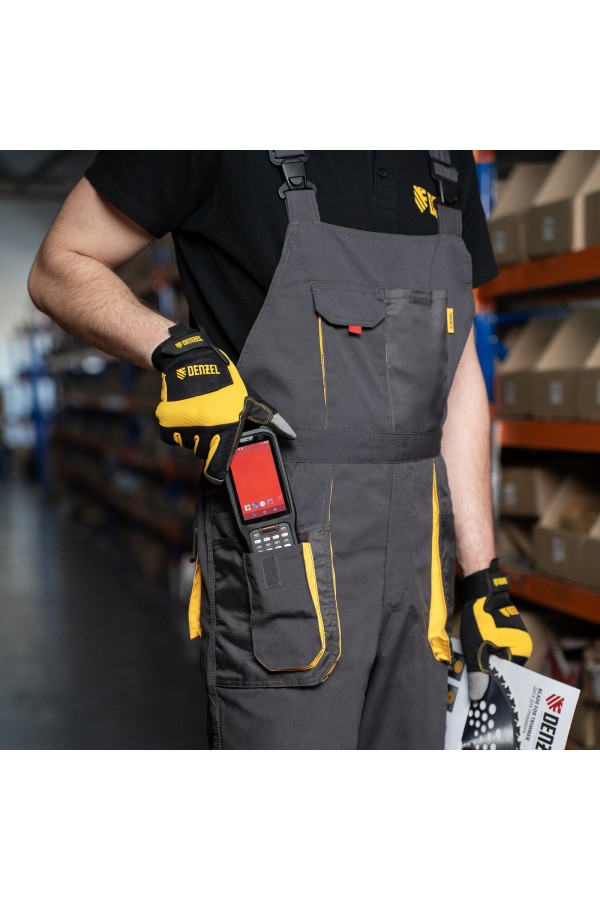 Полукомбинезон профессиональный рабочий, 65% полиэстер 35% хлопок, XXXL Denzel