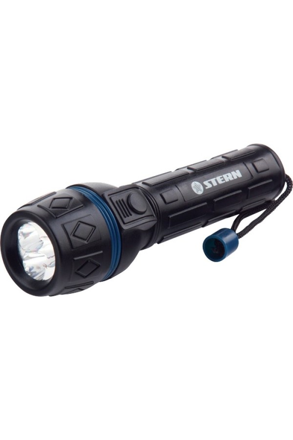 Фонарик светодиодный, ударопрочный корпус, влагозащищенный, 3 ярких светодиода, 2хАА Stern