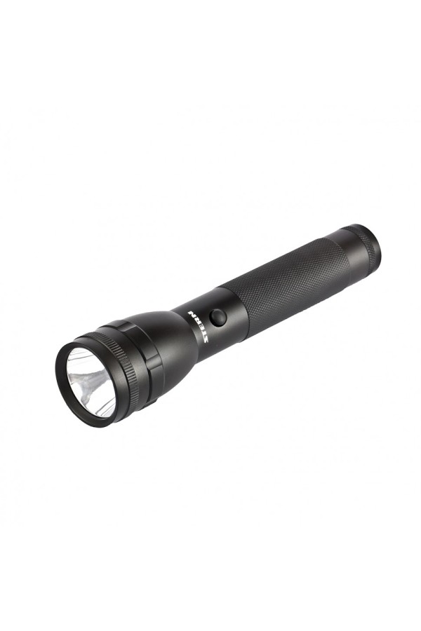 Фонарь профессиональный, черный, с оксидированным покрытием, CREEТ6 Led, 600 Лм, 300 м, 3ч, 100-50-5%-строб-СоС, 6АА Stern