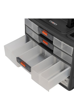 Органайзер для хранения с выдвижными лотками 310х150х260мм, 4 секции, пластик Россия Stels