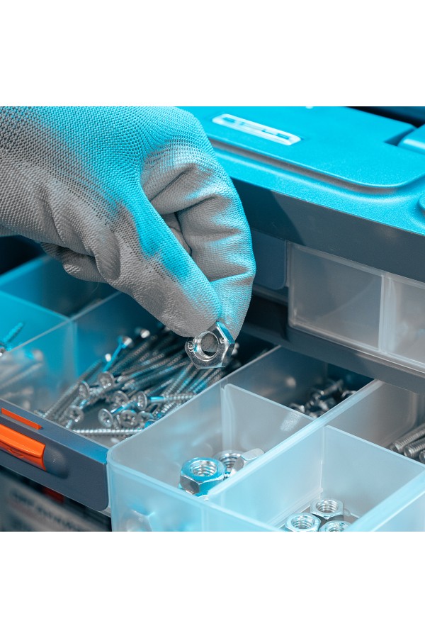 Органайзер для хранения с выдвижными лотками 310х150х260мм, 4 секции, пластик Stels