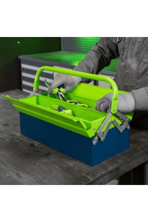 Ящик для инструмента, 430 х 200 х 160 мм, три секции, металлический Сибртех