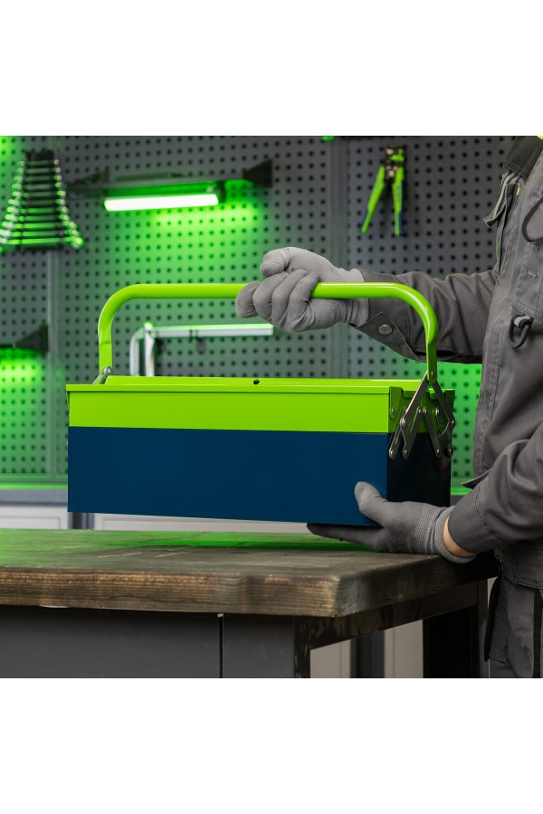 Ящик для инструмента, 430 х 200 х 160 мм, три секции, металлический Сибртех