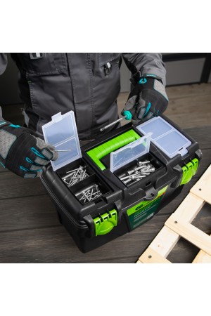 Ящик для инструментов 18 ”, с органайзерами Сибртех