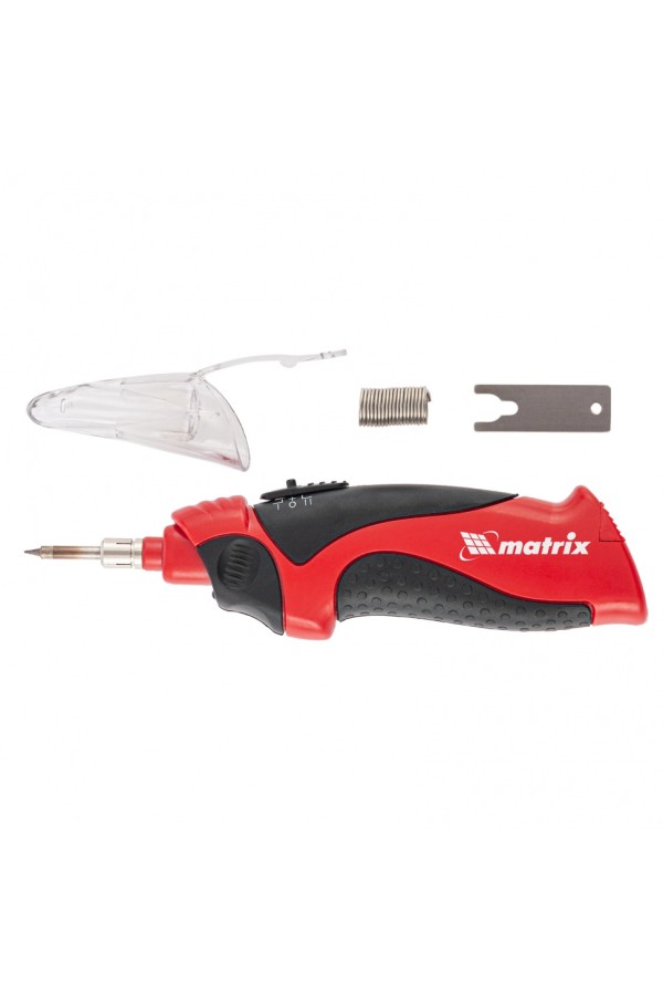 Паяльник беспроводной 4.5 В, 8 Вт, 350°С, припой 10 г, подставка, работа от элементов питания 3хАА Matrix