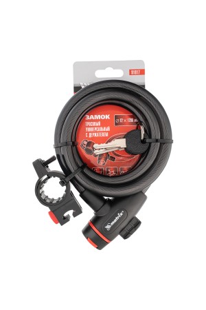 Замок тросовый универсальный с держателем, 12 х 1200 мм Matrix