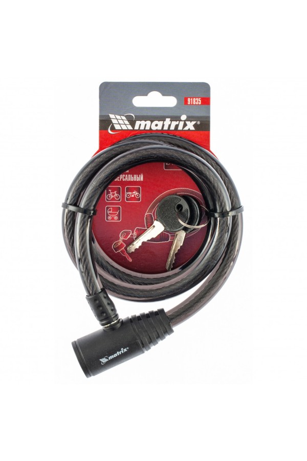 Замок тросовый универсальный, 12 х 960 мм Matrix