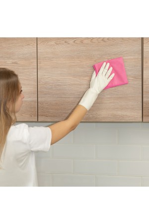 Салфетка из микрофибры для оптики, стекол и зеркал, 350 x 300 мм, коралловая, Home Palisad