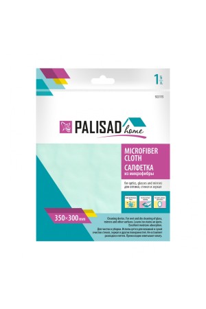Салфетка из микрофибры для оптики, стекол и зеркал 350 x 300 мм, бирюзовая, Home Palisad