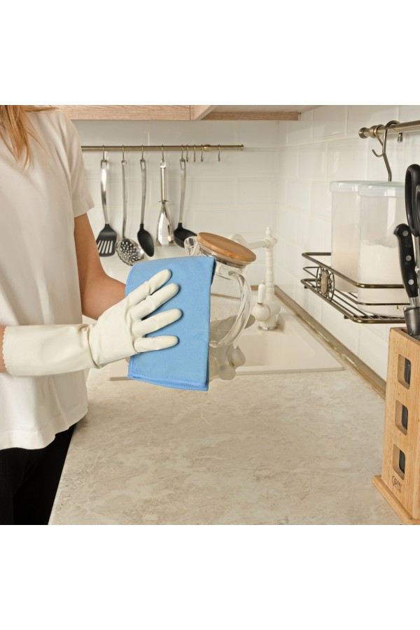 Салфетка из микрофибры для оптики, стекол и зеркал, 350 x 300 мм, синяя, Home Palisad