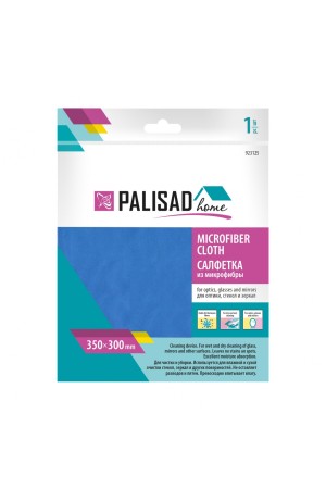 Салфетка из микрофибры для оптики, стекол и зеркал, 350 x 300 мм, синяя, Home Palisad