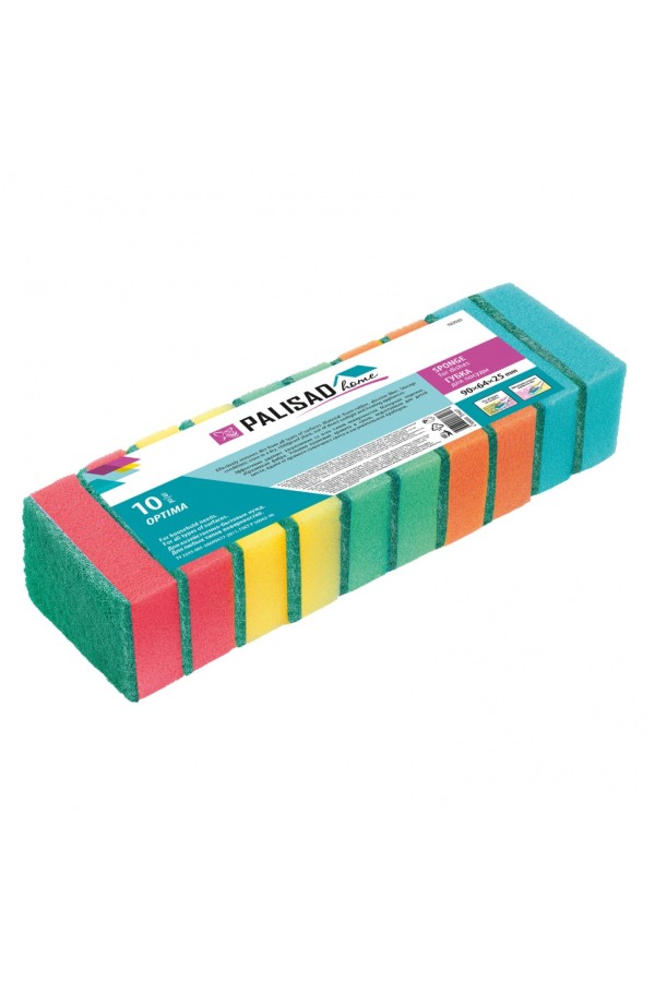 Губки для посуды Optima, 90 x 64 x 25 мм, 10 шт., Home Palisad