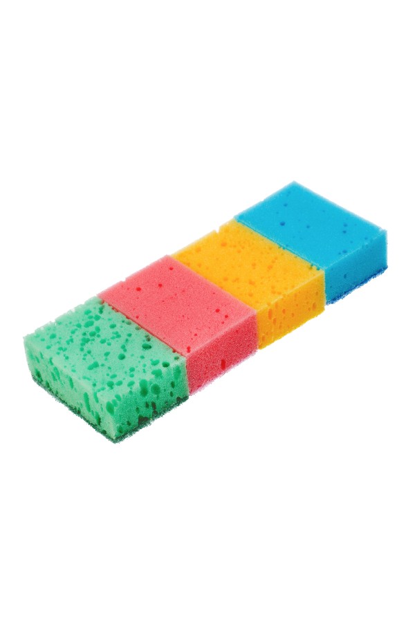 Губки для посуды Coral, 95 x 64 x 36 мм, 4 шт, Home Palisad