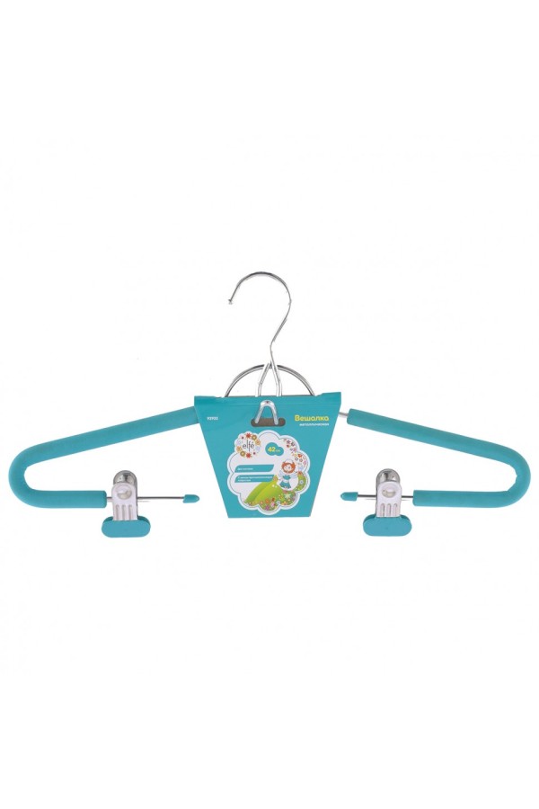 Вешалка для костюма с мягким противоскользящим покрытием 42 см, бирюзовая Elfe