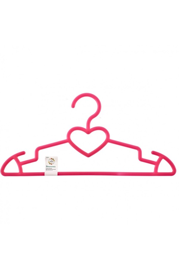 Вешалка пластиковая для верхней одежды 41 см, цветная, сердечко Elfe