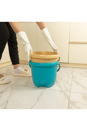 Ведро пластмассовое круглое 12 л, бирюзовое, Home Palisad