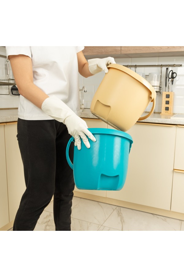 Ведро пластмассовое круглое 12 л, бирюзовое, Home Palisad