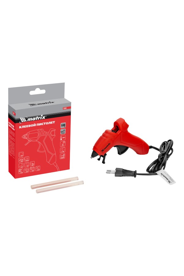 Клеевой пистолет, 7 мм, 15 (60) Вт, 8 г/мин Matrix