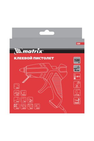 Клеевой пистолет, 11 мм, 25 (80) Вт, 16 г/мин Matrix