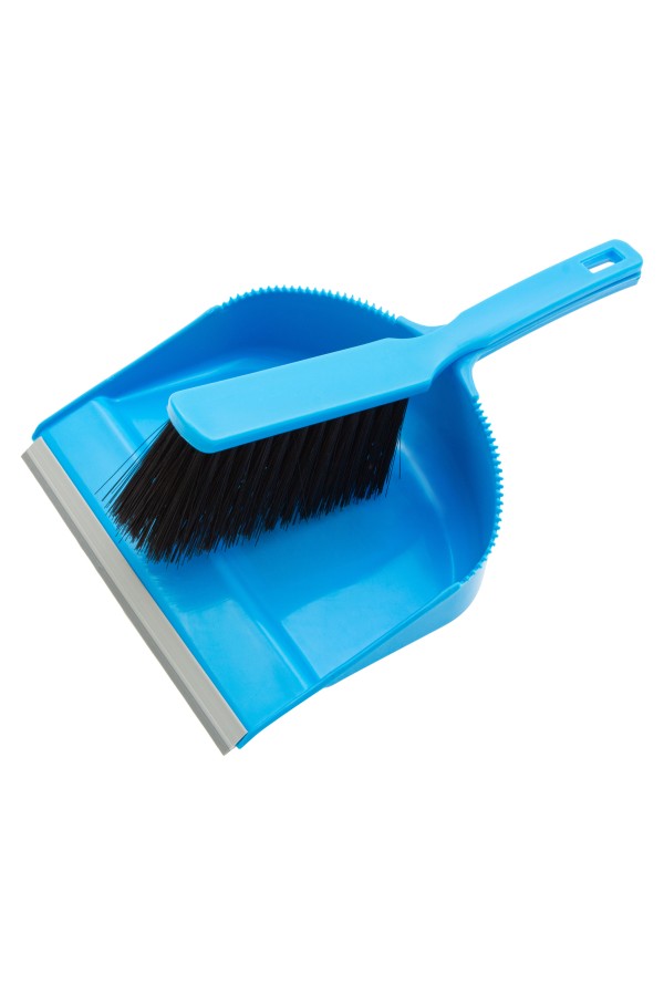 Набор: совок с кромкой 330 x 225 мм и щетка-сметка 285 мм, голубой, Home Palisad