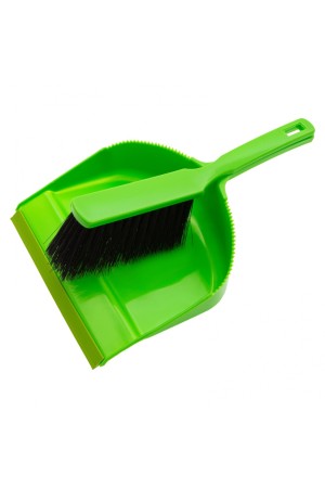 Набор: совок с кромкой 330 x 225 мм и щетка-сметка 285 мм, зеленый, Home Palisad