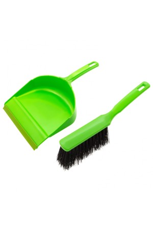 Набор: совок с кромкой 330 x 225 мм и щетка-сметка 285 мм, зеленый, Home Palisad
