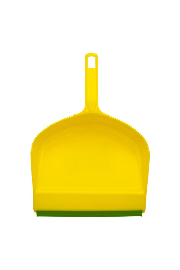Набор: совок с кромкой 330 x 225 мм и щетка-сметка 285 мм, желтый, Home Palisad