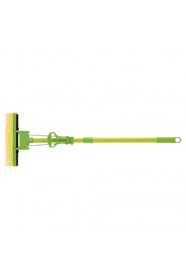 Швабра отжимная 115 см, губка PVA 27 x 5.5 x 6 см, телескопическая рукоятка, зеленая Elfe