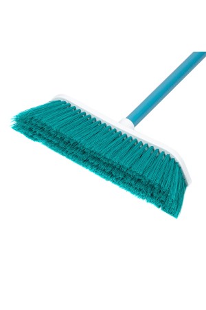 Щетка пластмассовая для подметания пола, 27 см, c черенком, 120 см, бирюзовая щетина, Home Palisad