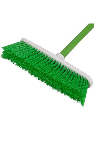 Щетка пластмассовая для подметания пола, 27 см, c черенком, 120 см, салатовая щетина, Home Palisad