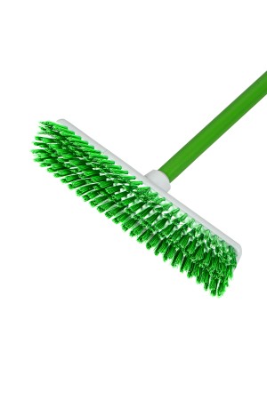 Щетка пластмассовая для чистки ковров, 27 cм, c черенком, 120 см, салатовая щетина, Home Palisad