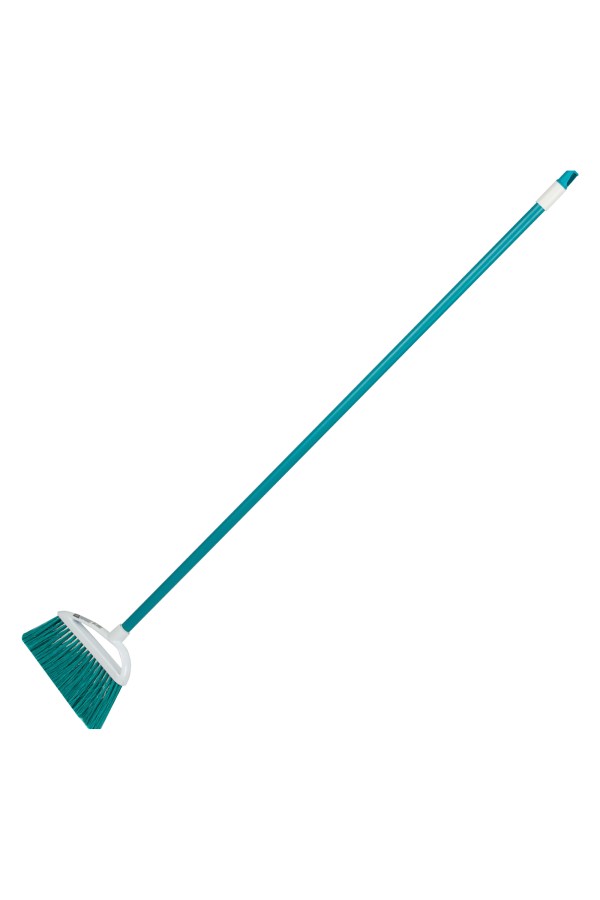 Щетка пластмасс. для подметания пола, премиум, 23 см, c черенком, 120 см, бирюзовая щетина, Home Palisad