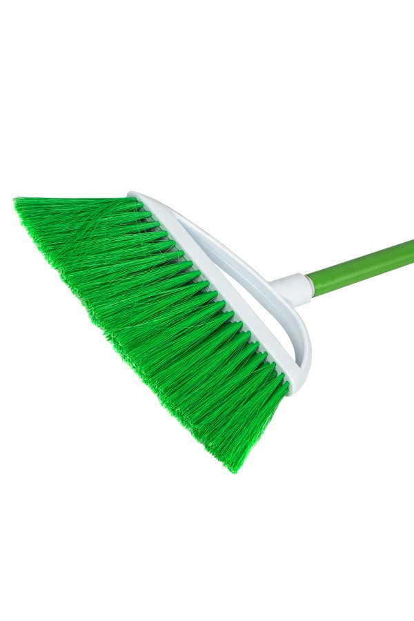 Щетка пластмасс. для подметания пола, премиум, 23 см, c черенком, 120 см, салатовая щетина, Home Palisad
