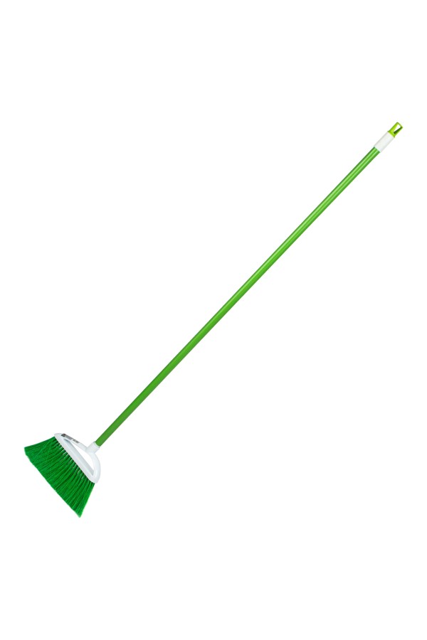 Щетка пластмасс. для подметания пола, премиум, 23 см, c черенком, 120 см, салатовая щетина, Home Palisad